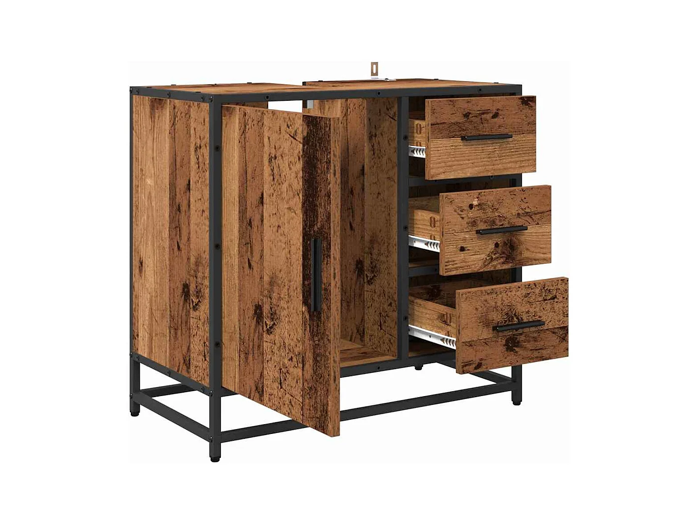 Mueble de baño para lavabo de madera antigua 65 x 33 x 60 cm