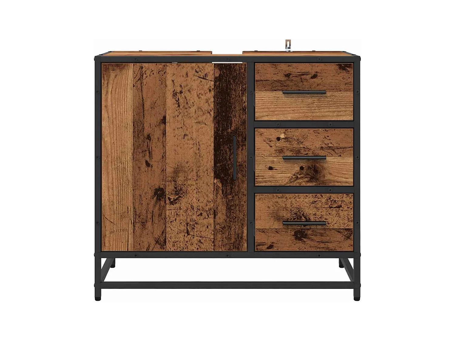 Mueble de baño para lavabo de madera antigua 65 x 33 x 60 cm