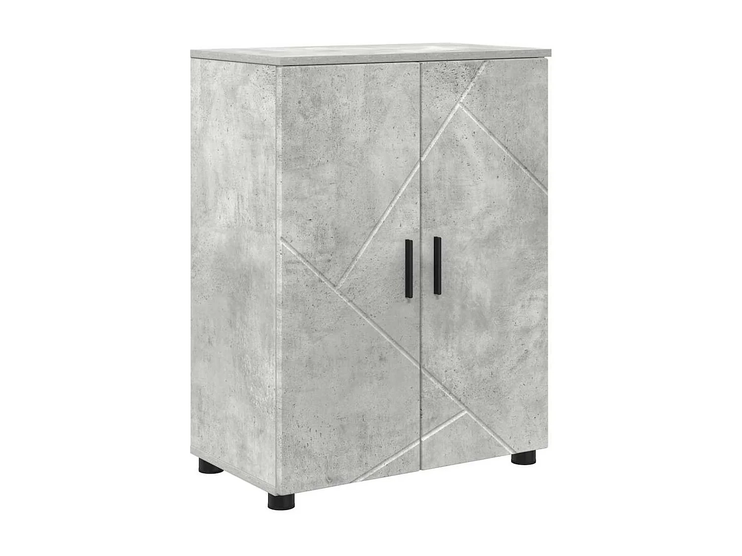 Ensemble de mobilier de salle de bain 4 pcs Gris béton