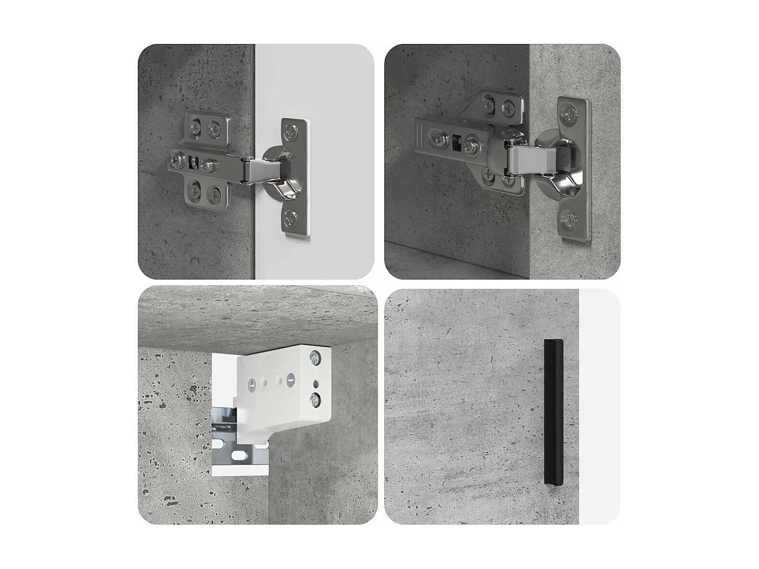 Ensemble de mobilier de salle de bain 4 pcs Gris béton