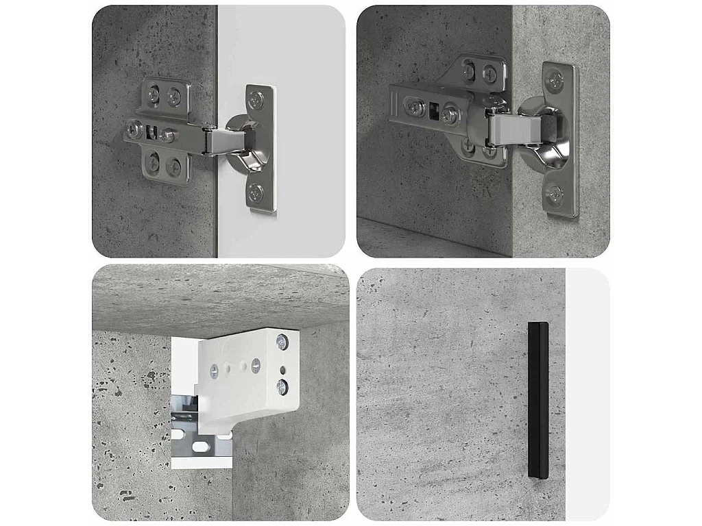 4-teiliges Badmöbel-Set Betongrau
