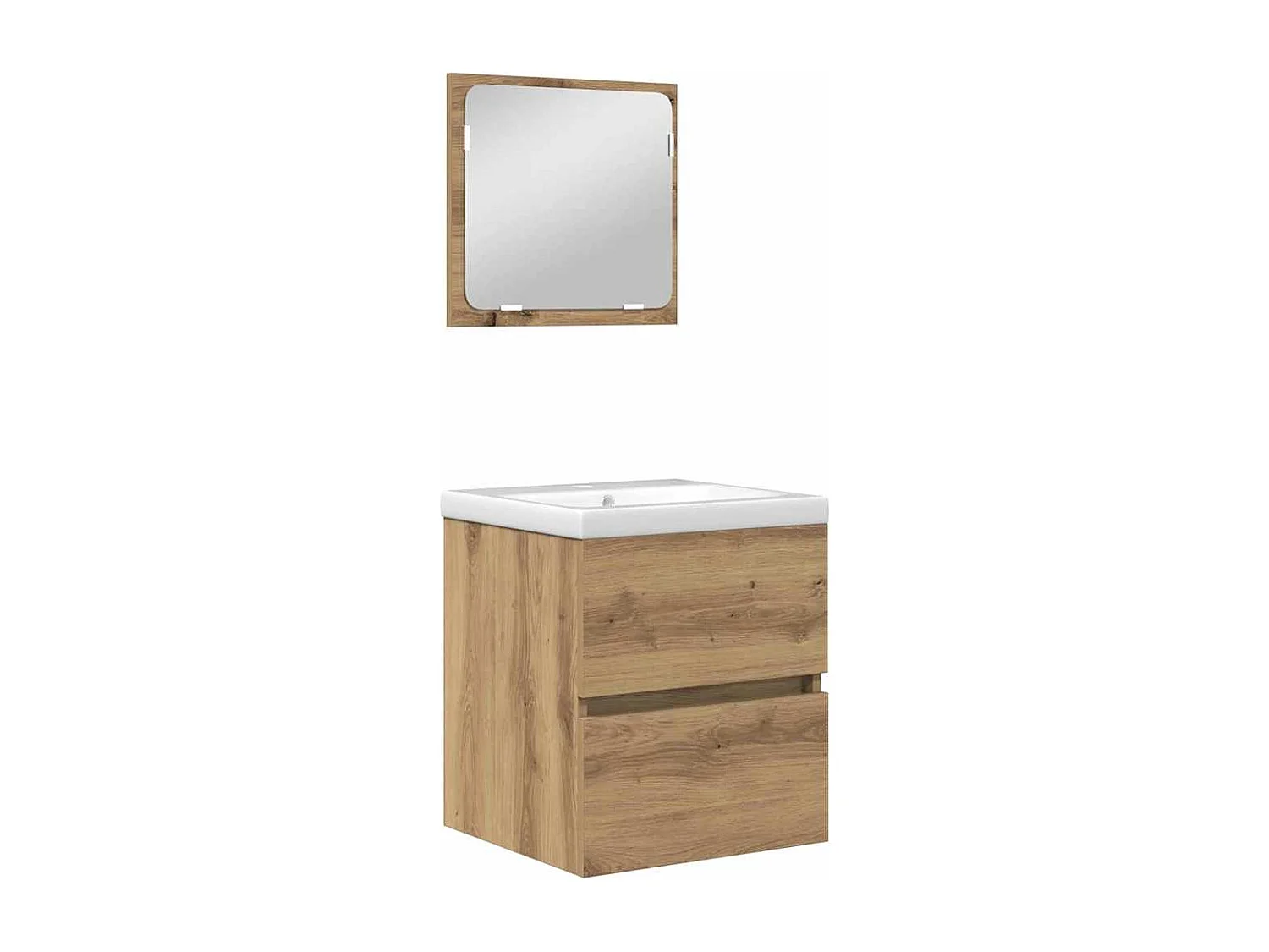 Ensemble de mobilier de salle de bain 3 pcs Chêne Noir et Blanc