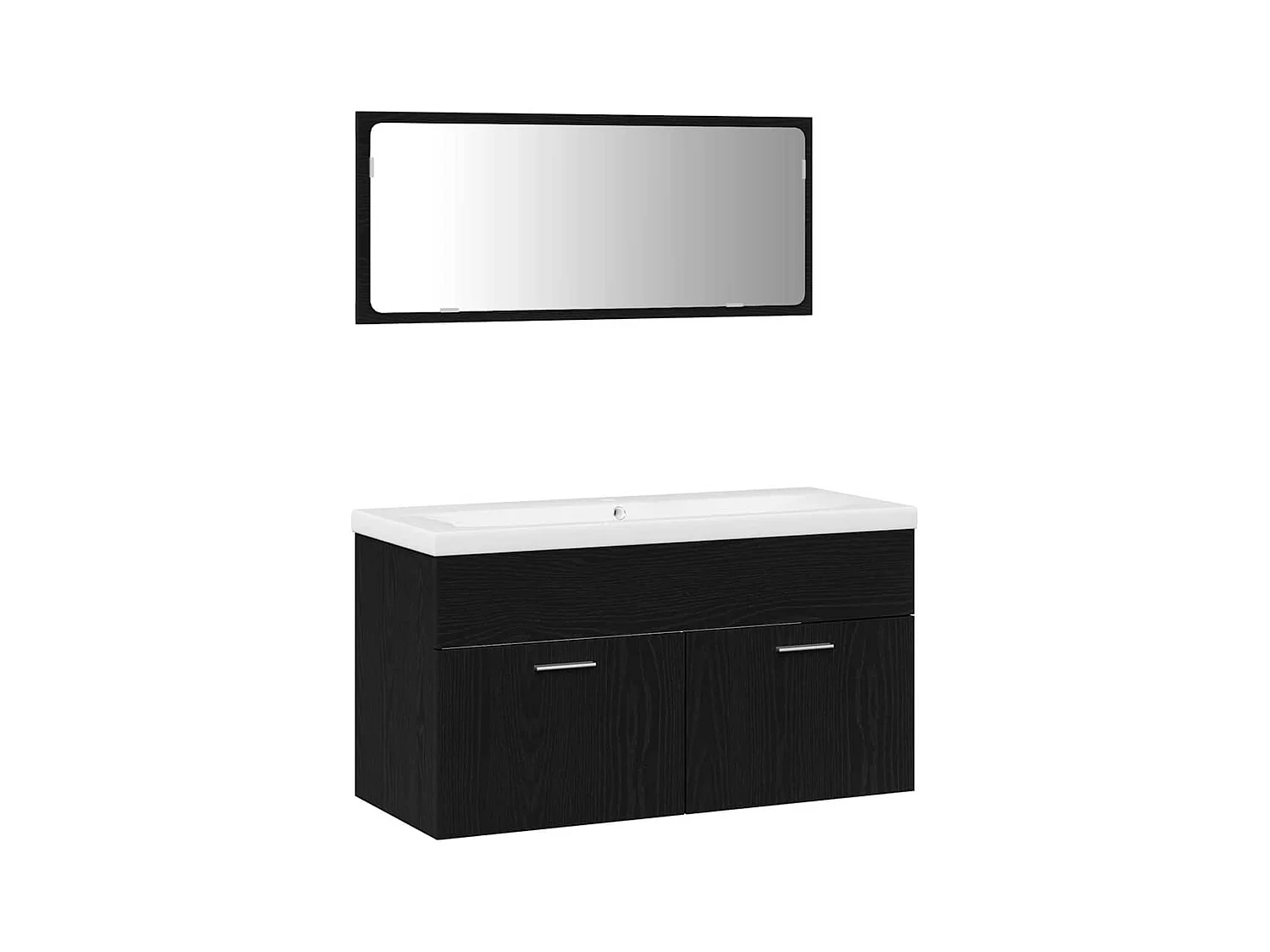 Conjunto de muebles de baño de 3 piezas Roble negro