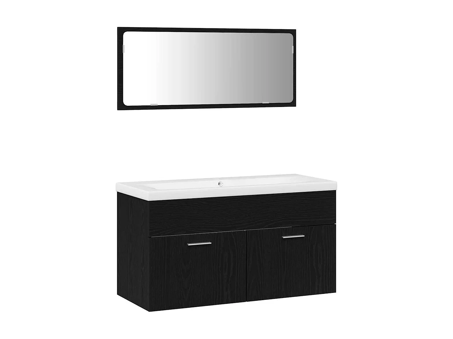Ensemble de mobilier de salle de bain 3 pcs Chêne noir