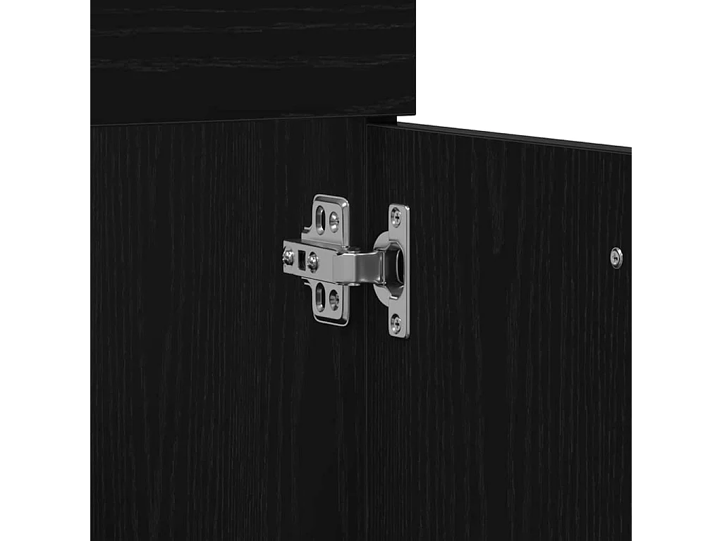 3-teiliges Badmöbel-Set Eiche schwarz