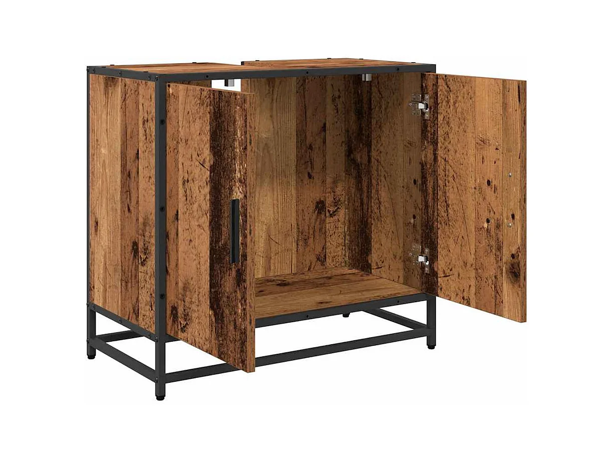 Mueble de baño para lavabo de madera antigua 65 x 33 x 60 cm