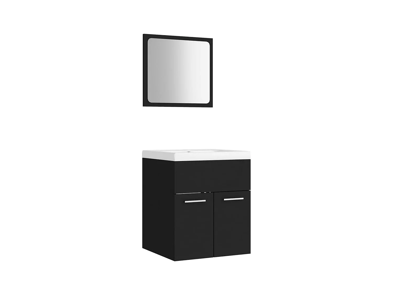 Conjunto de muebles de baño de aglomerado negro