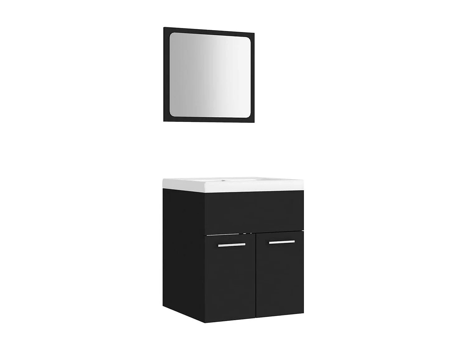 Ensemble de meubles de salle de bain Noir Aggloméré