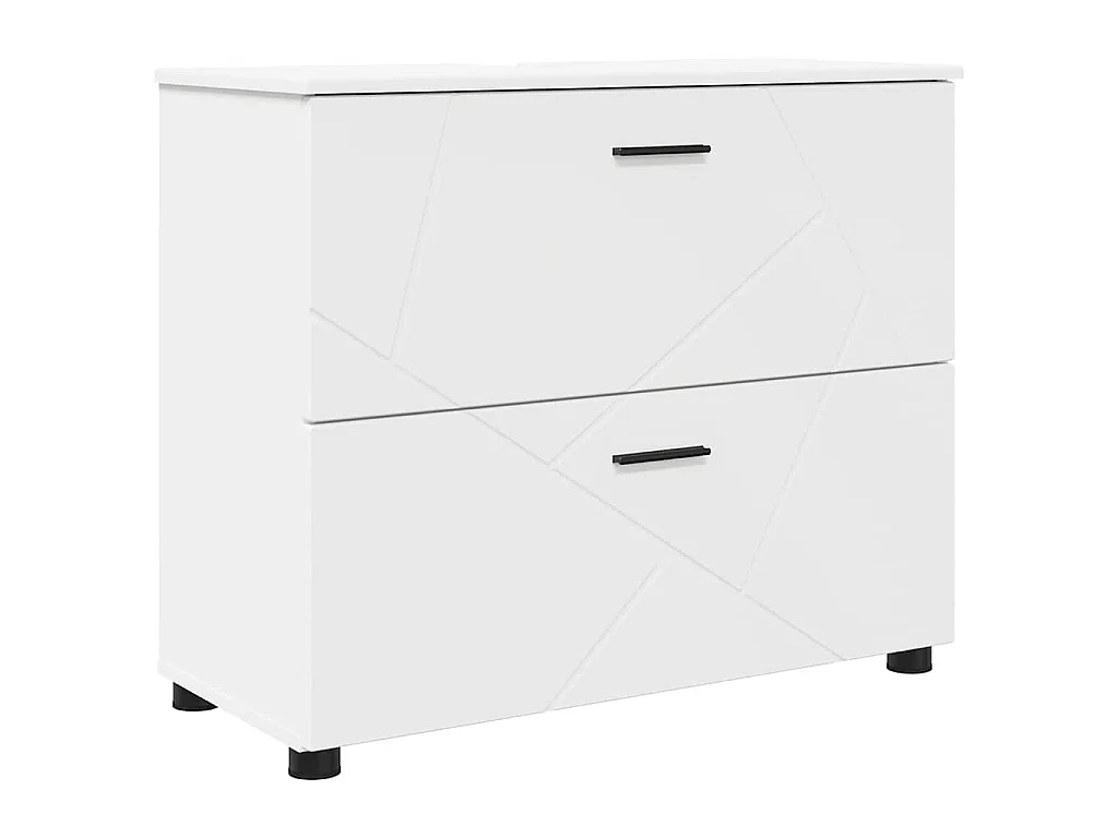 Set di mobili da bagno con cassetto 4 pezzi Bianco