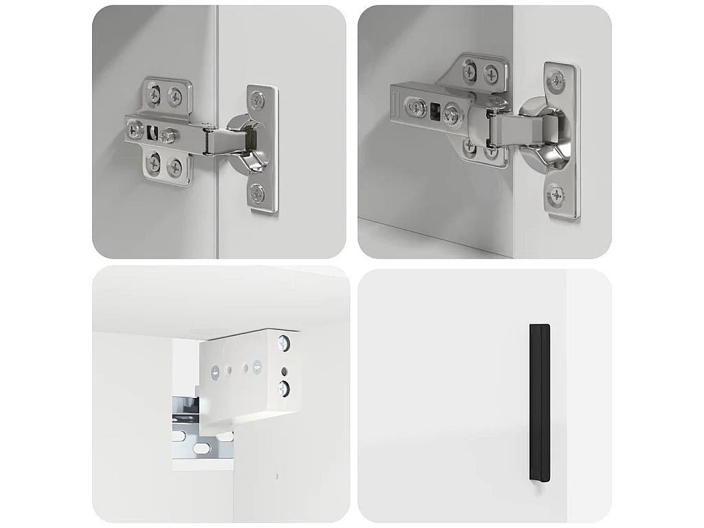 Set di mobili da bagno con cassetto 4 pezzi Bianco