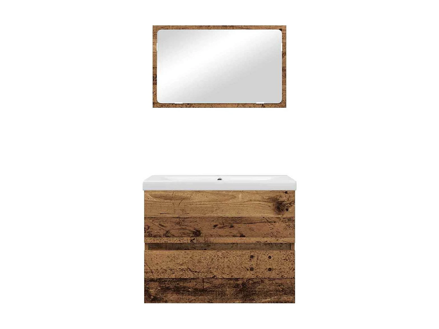 Ensemble de mobilier de salle de bain 3 pcs Bois ancien