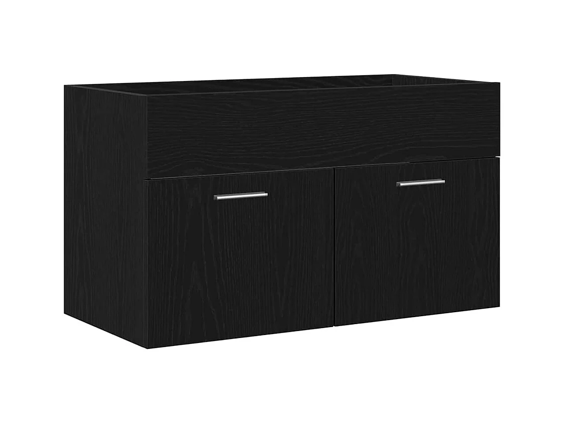 Armoire d'évier Chêne noir 80 x 38.5 x 46 cm Bois d'ingénierie