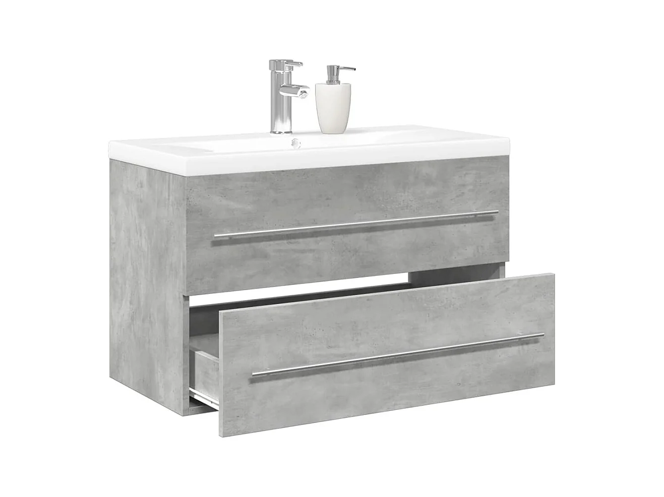 Set di mobili da bagno 2 pezzi grigio cemento