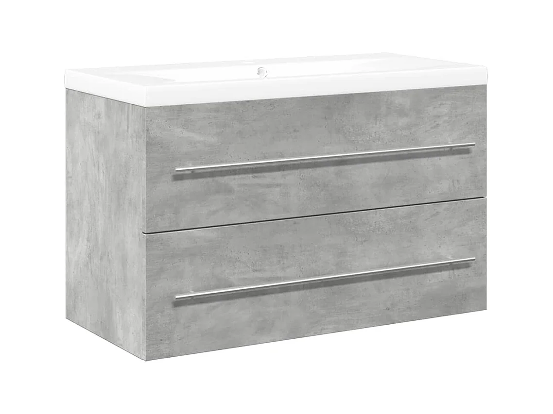 Set di mobili da bagno 2 pezzi grigio cemento