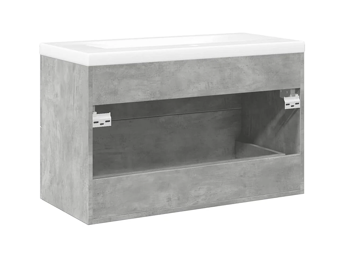Set di mobili da bagno 2 pezzi grigio cemento