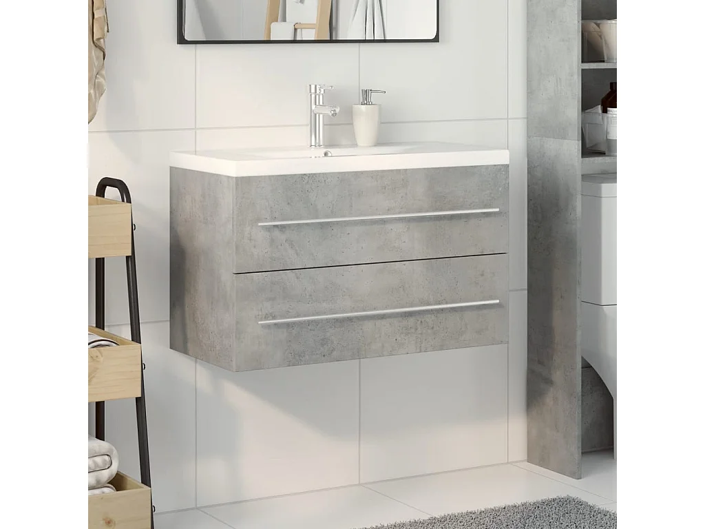 2-delige badkamermeubelset betongrijs