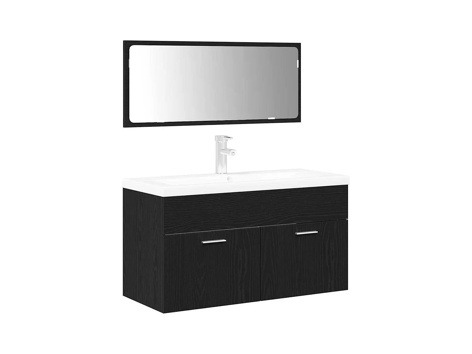 3-delige badkamermeubelset Zwarte eik