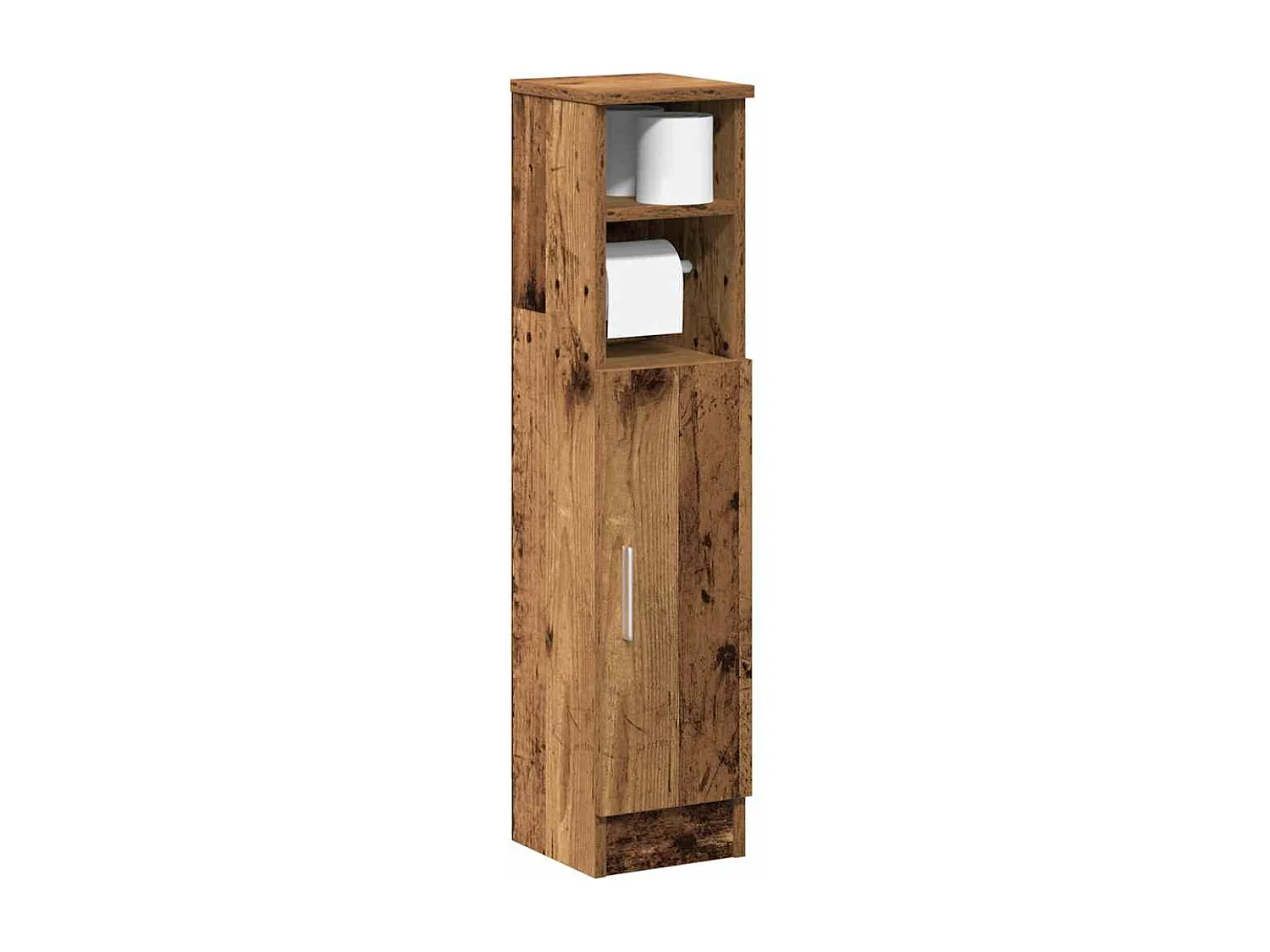 Meuble de salle de bain avec porte-rouleau vieux bois