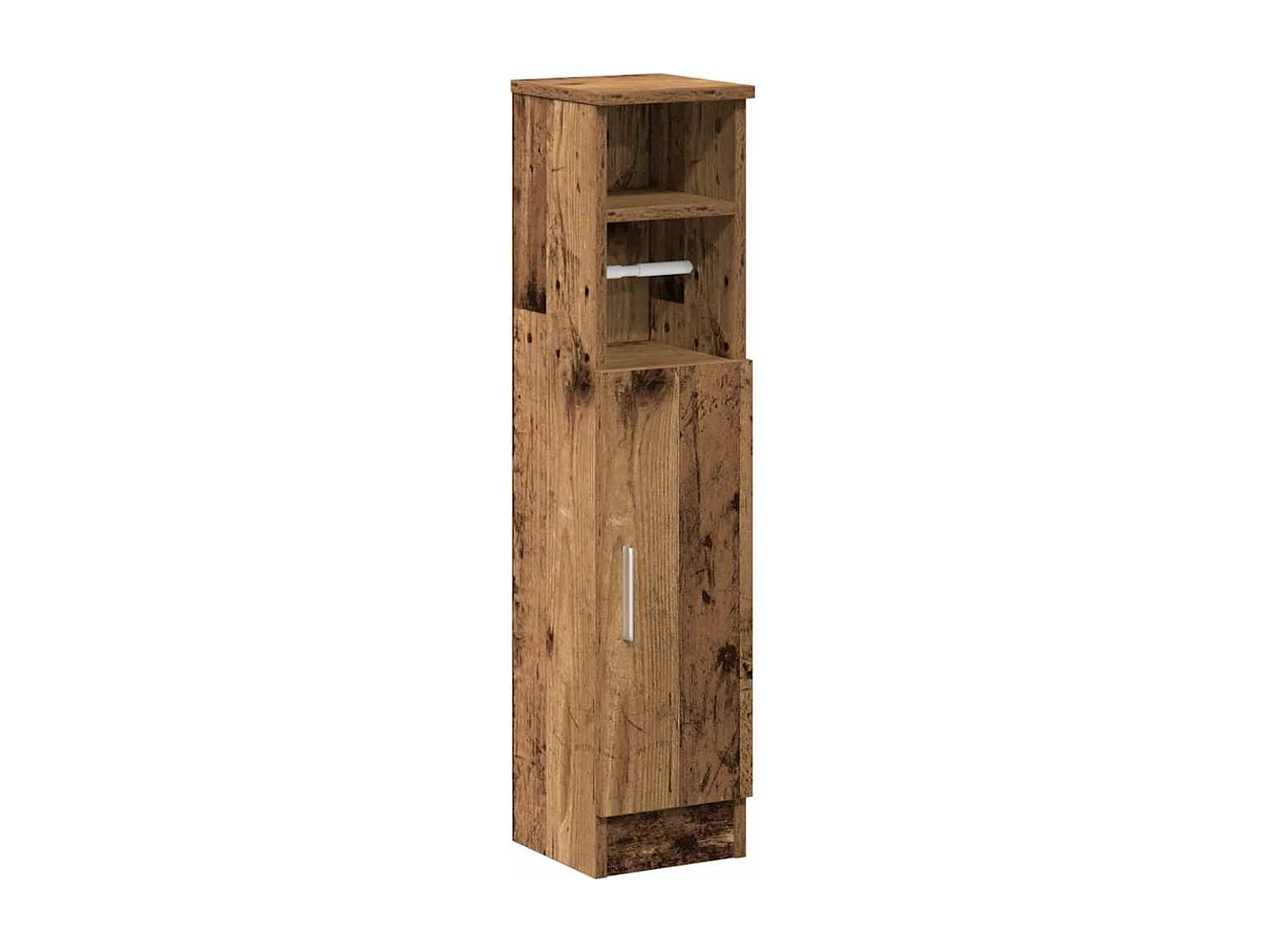Meuble de salle de bain avec porte-rouleau vieux bois