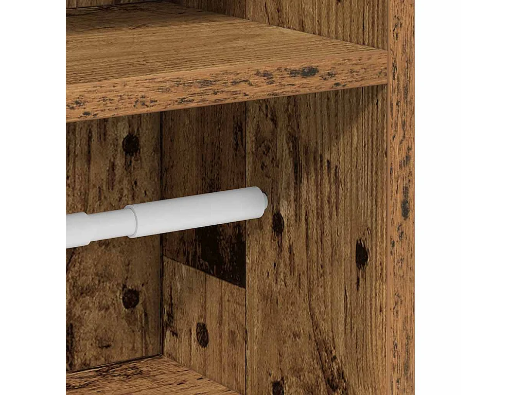 Meuble de salle de bain avec porte-rouleau vieux bois