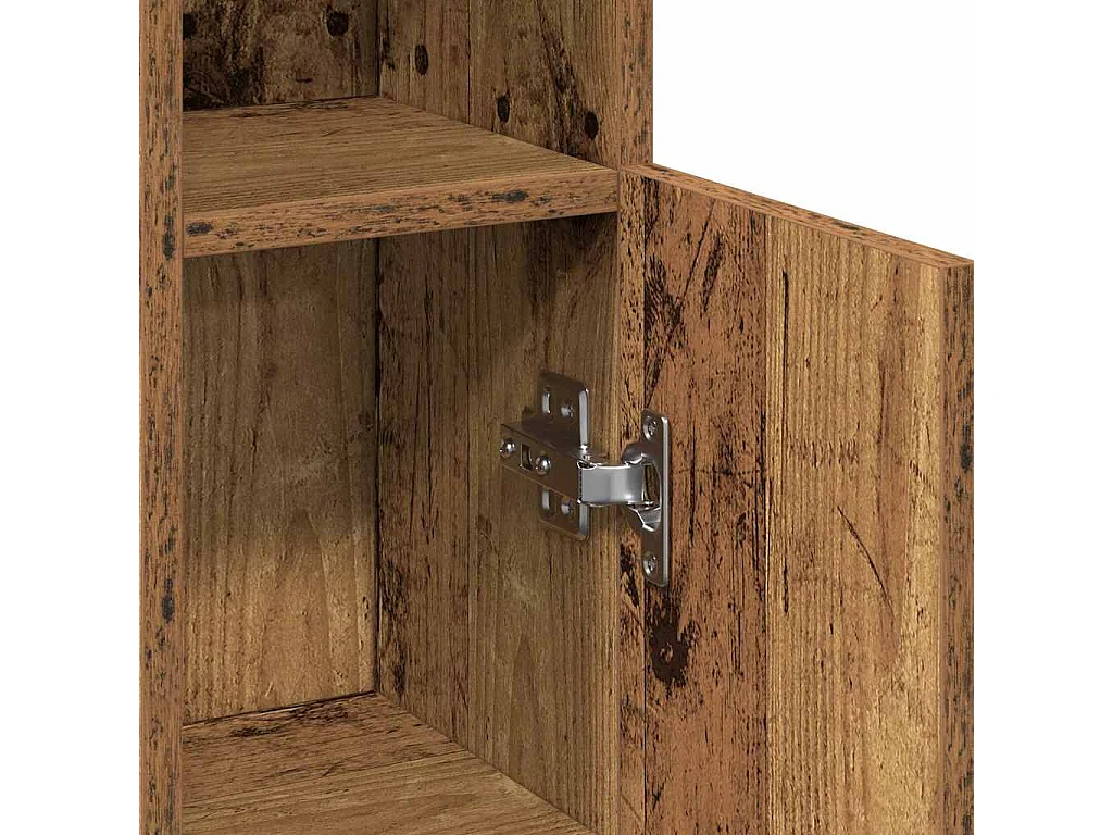 Meuble de salle de bain avec porte-rouleau vieux bois