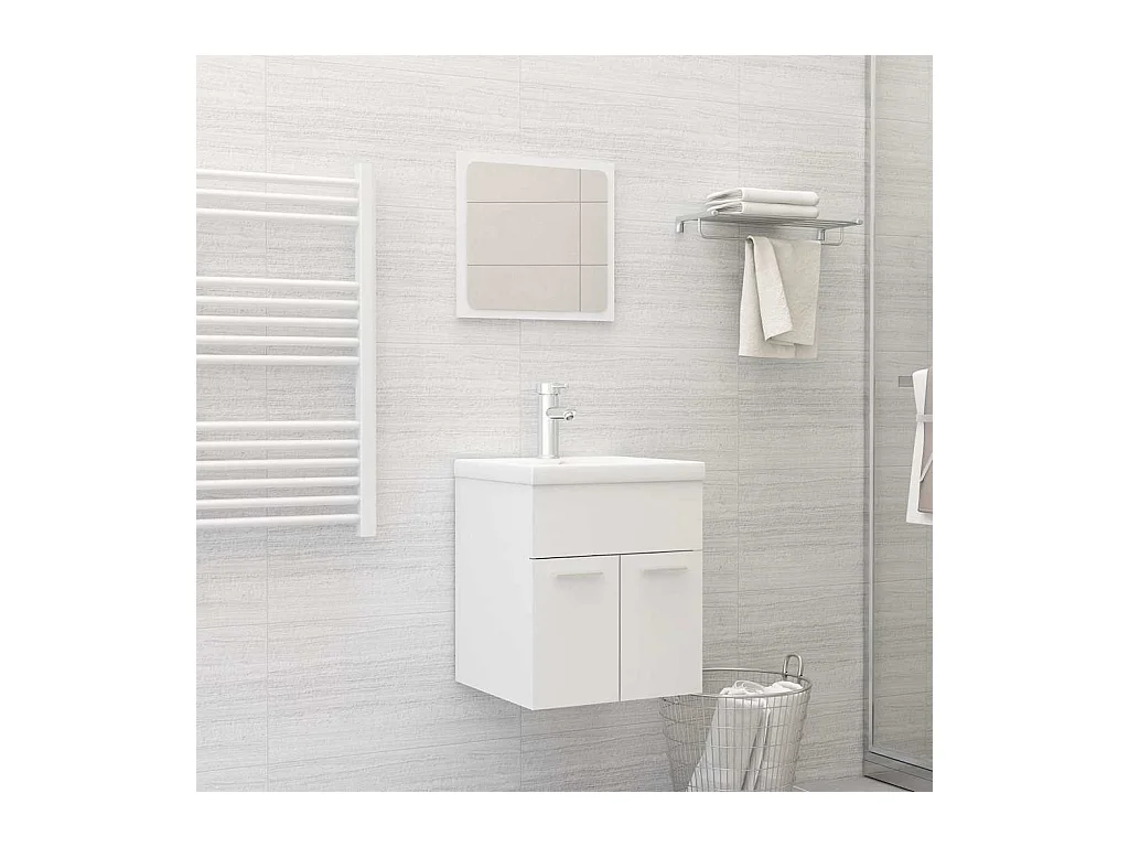 Conjunto de muebles de baño de aglomerado blanco