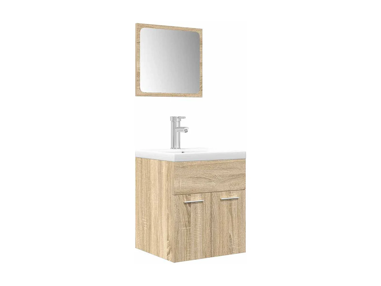 Ensemble de meubles de salle de bain 3 pcs chêne sonoma