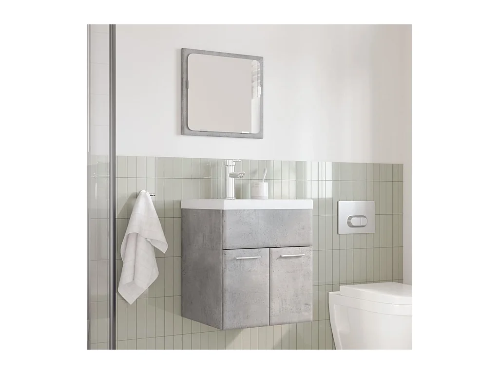 3-teiliges Badmöbel-Set Betongrau