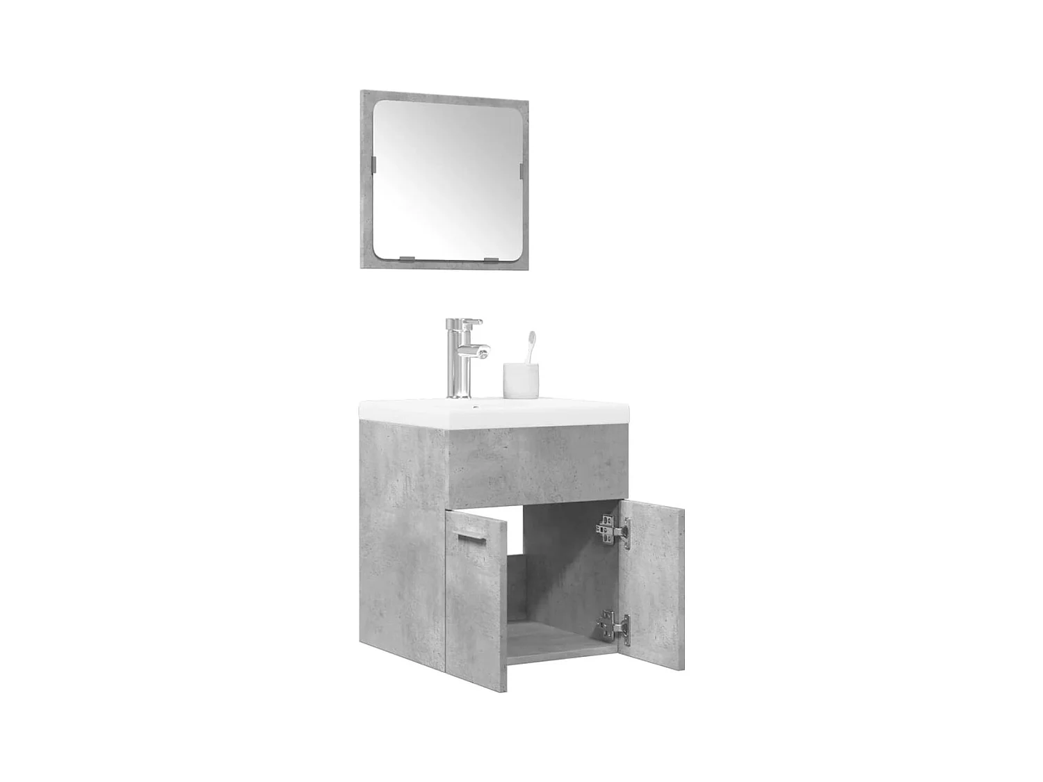 Ensemble de meubles de salle de bain 3 pcs gris béton