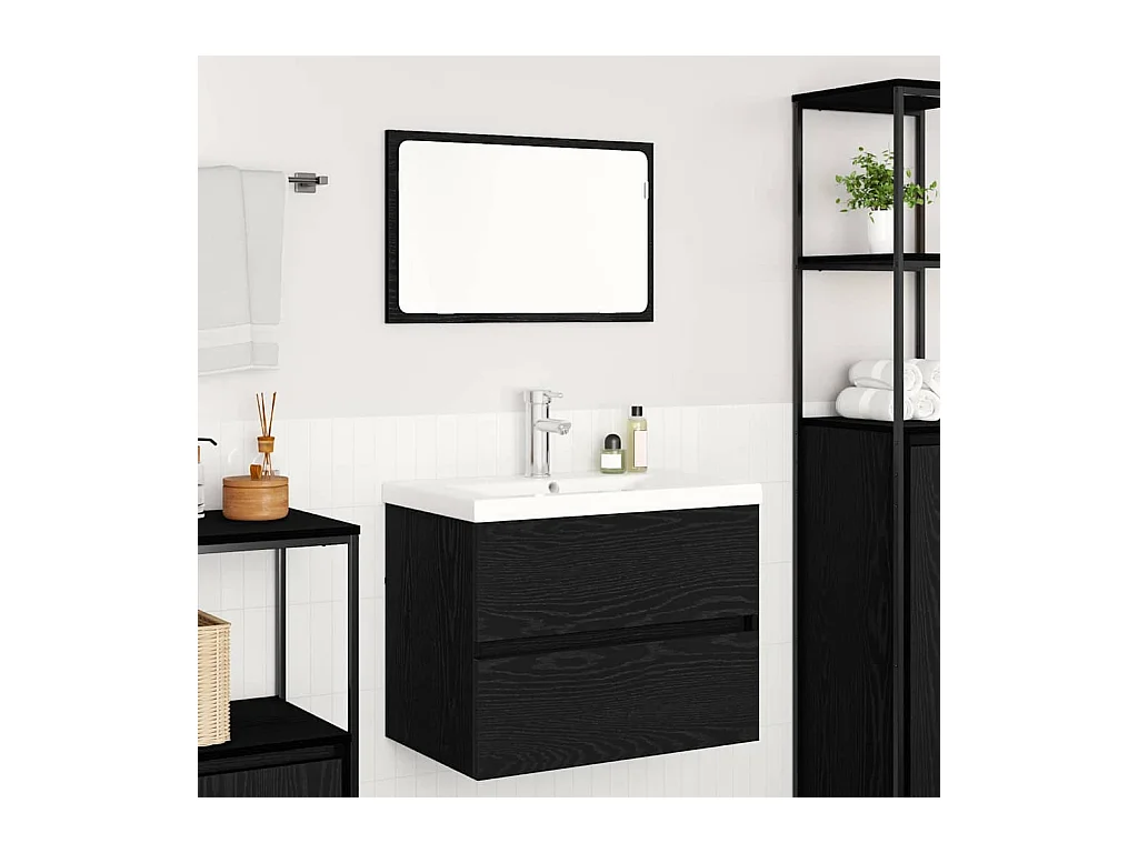 Conjunto de muebles de baño de 3 piezas, roble hecho a mano