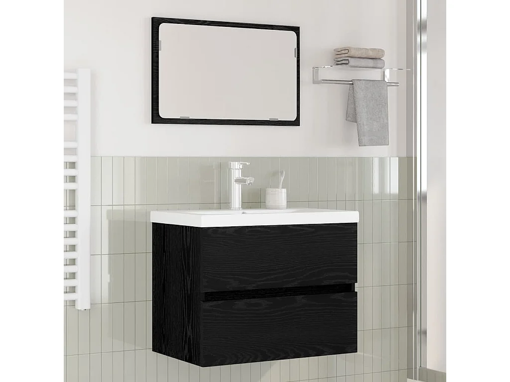 Ensemble de mobilier de salle de bain 3 pcs chêne artisanal