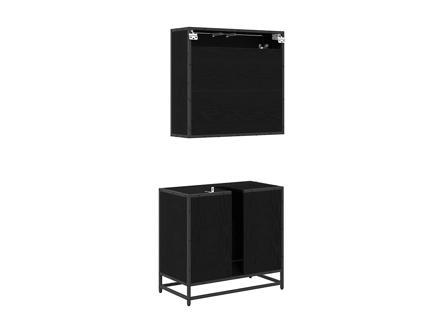 Ensemble de mobilier de salle de bain 2 pcs Chêne noir