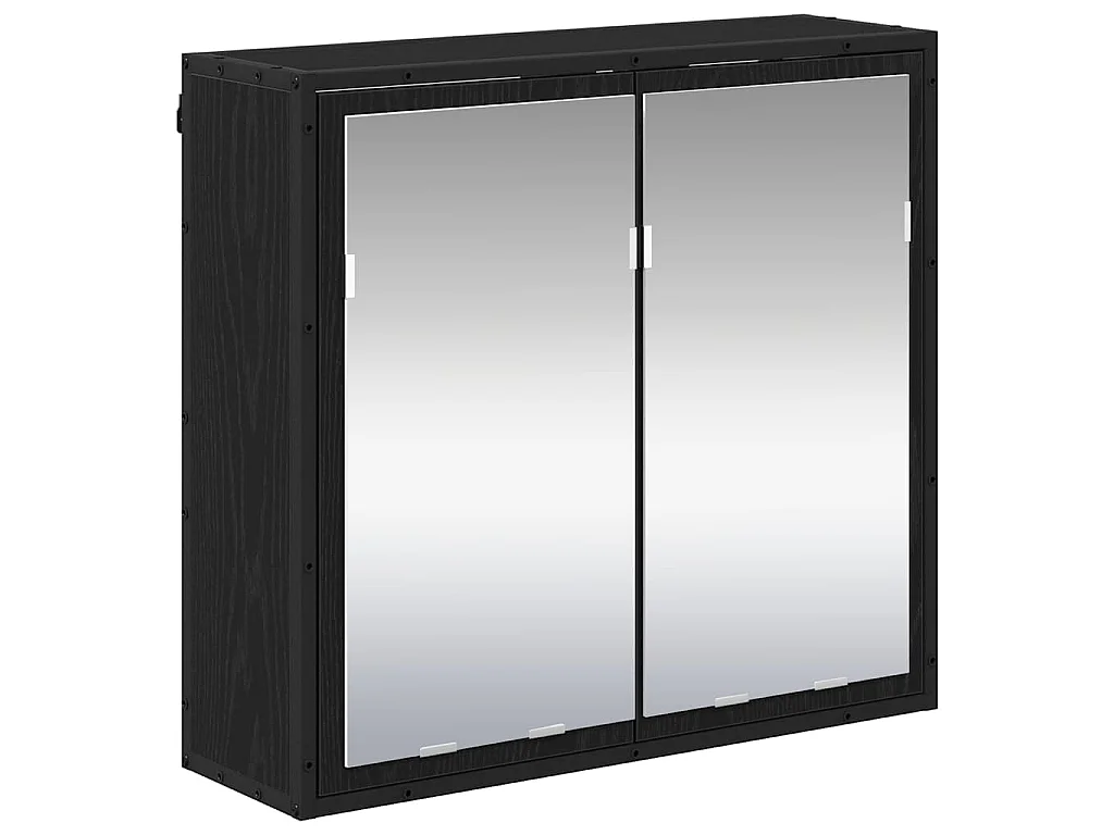 2-teiliges Badmöbel-Set Eiche schwarz