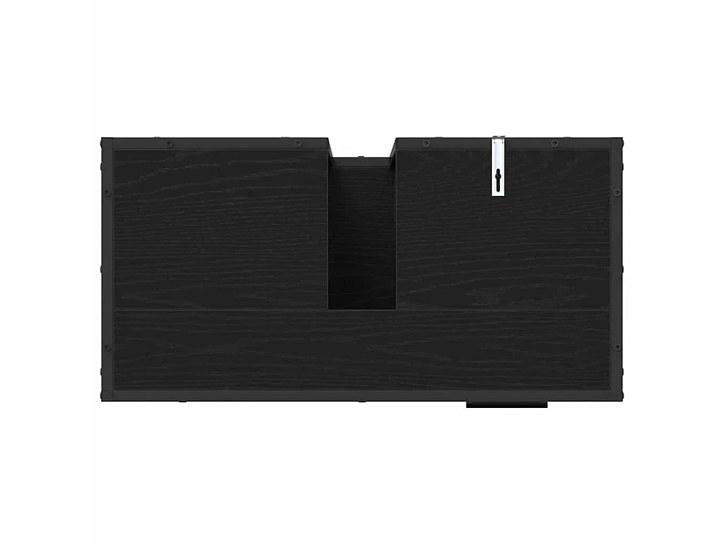 2-teiliges Badmöbel-Set Eiche schwarz