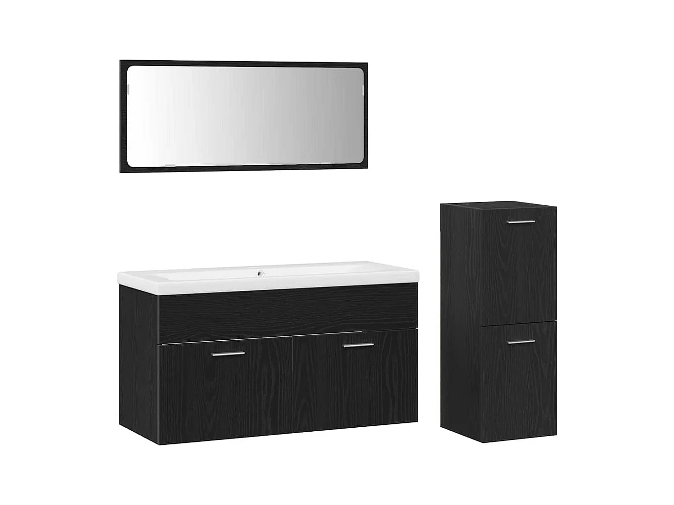 Ensemble de Meubles de Salle de Bain 4 pcs Chêne noir