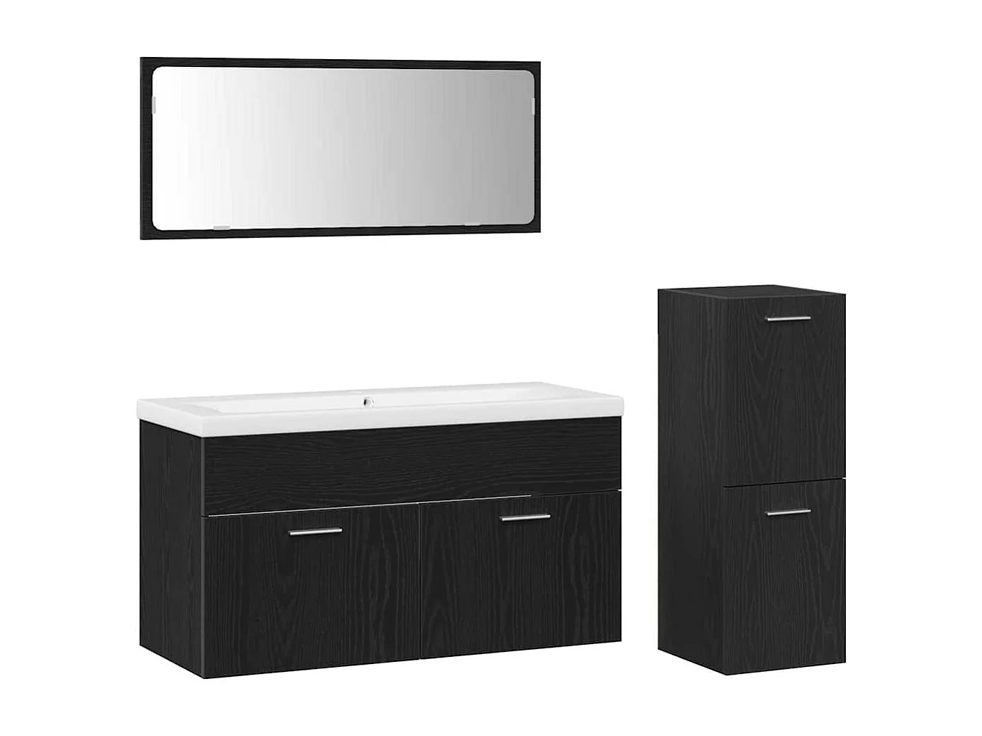 Ensemble de Meubles de Salle de Bain 4 pcs Chêne noir