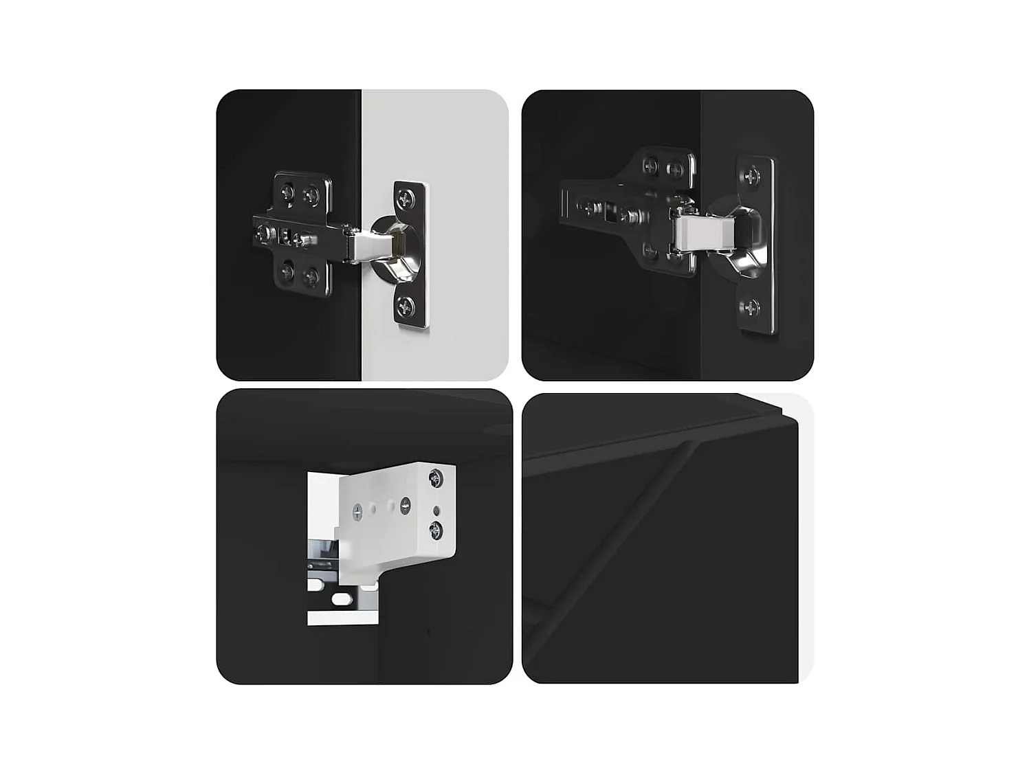 Ensemble de mobilier de salle de bain avec tiroir 4 pcs Noir