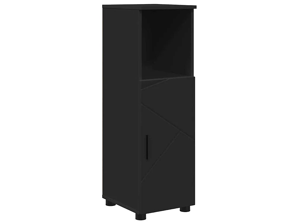Set di mobili da bagno con cassetto 4 pezzi nero