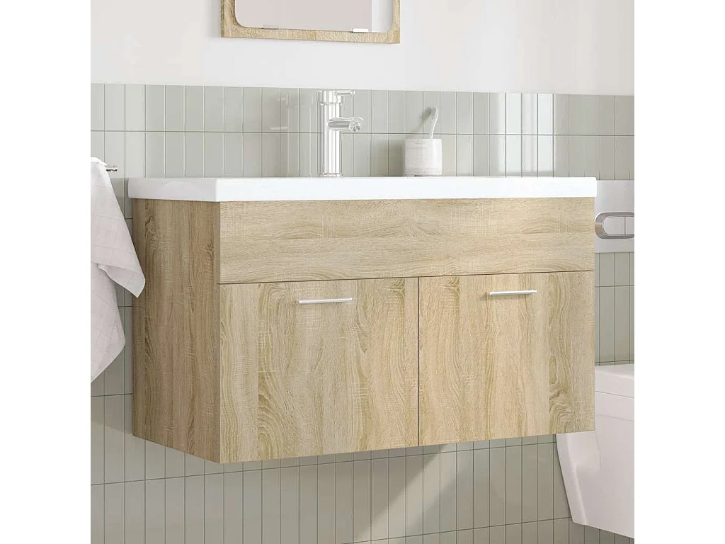 Mueble de baño con lavabo y grifo integrados