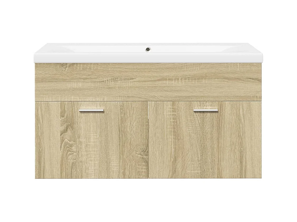 Mueble de baño con lavabo integrado en roble Sonoma