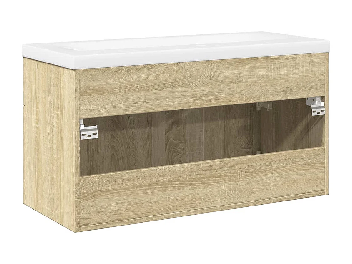Mueble de baño con lavabo integrado en roble Sonoma