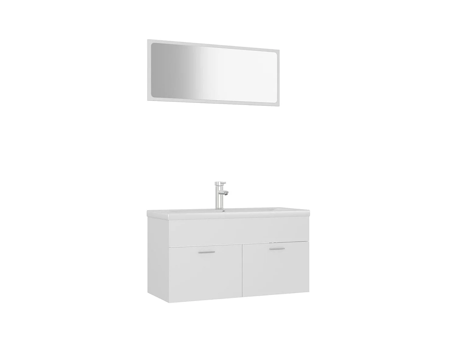 Conjunto de muebles de baño de madera de ingeniería blanca