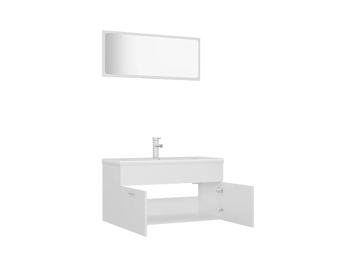 Conjunto de muebles de baño de madera de ingeniería blanca