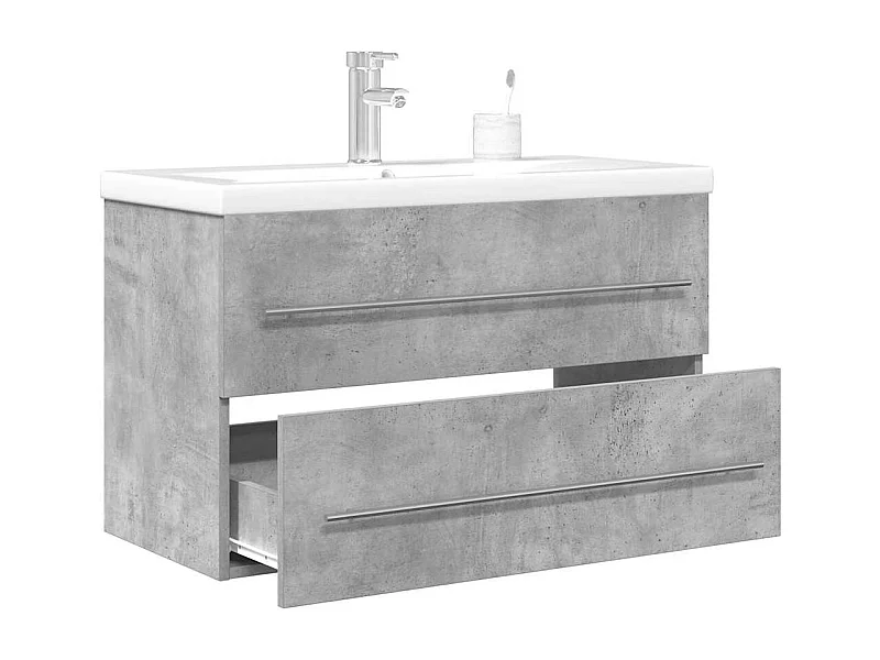 Ensemble de meubles de salle de bain 2 pcs gris béton