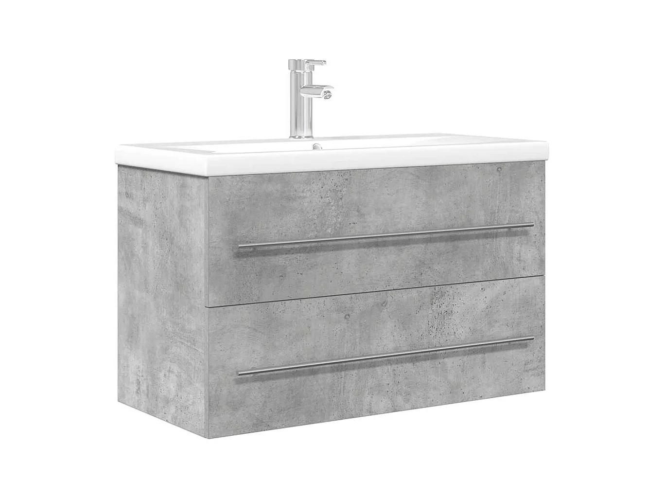 Set di mobili da bagno 2 pezzi grigio cemento