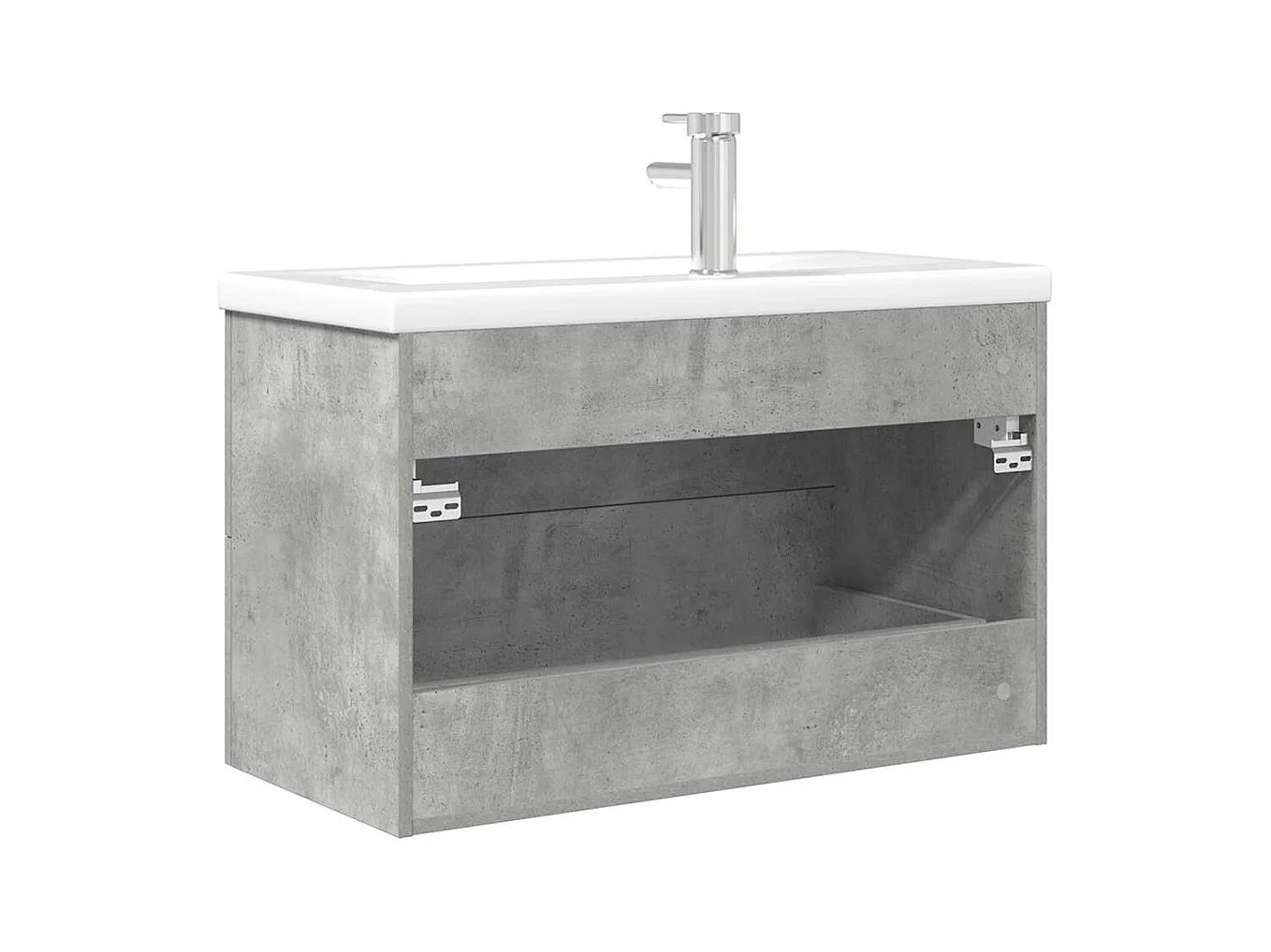 Set di mobili da bagno 2 pezzi grigio cemento