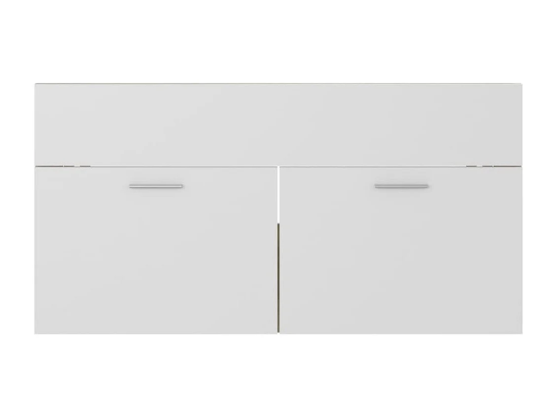 Mueble de lavabo y fregadero integrado Blanco y roble Sonoma