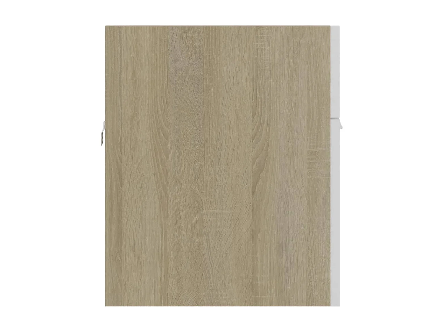 Armoire d'évier et lavabo intégré Blanc et chêne sonoma