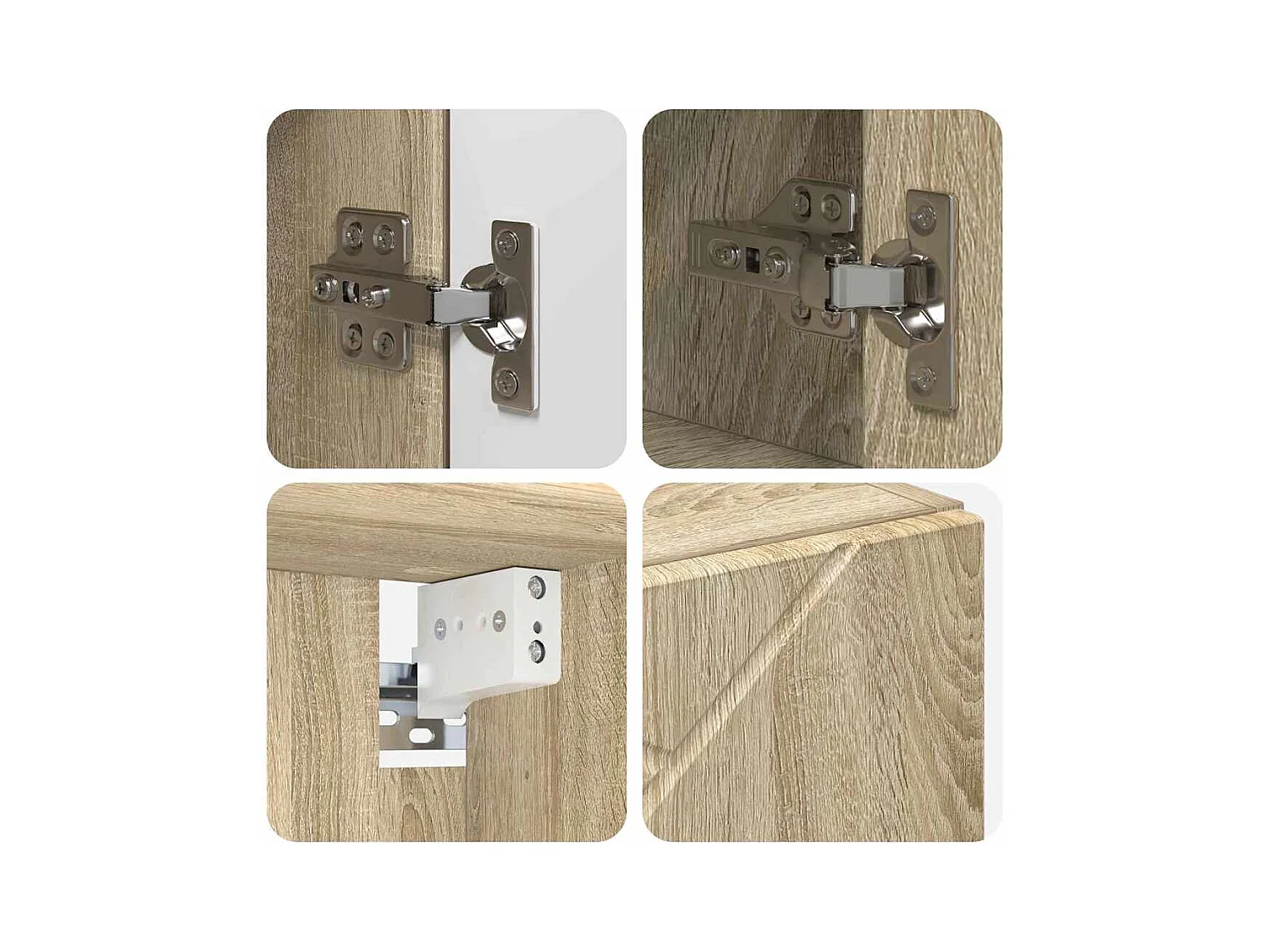 4-delige badkamermeubelset Sonoma Eiken