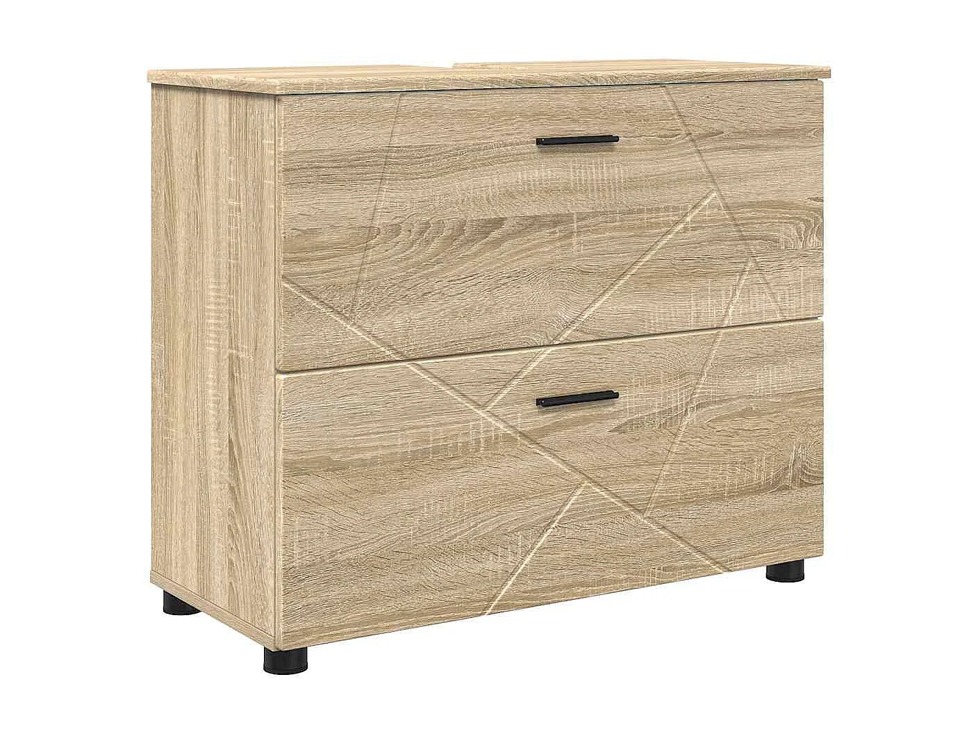 Ensemble de mobilier de salle de bain 4 pcs Chêne sonoma